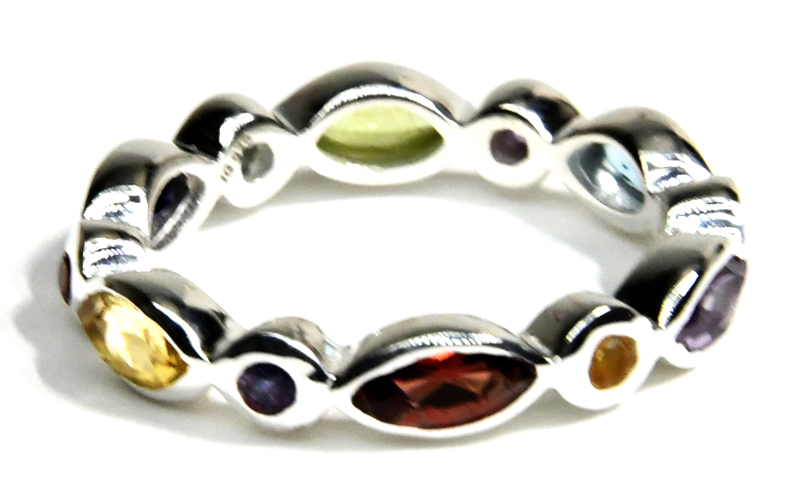 size 8 Amethyst, Citrine, Garnet, Iolite, Peridot ring (image for) size 8 Amethyst, Citrine, Garnet, Iolite, Peridot ring