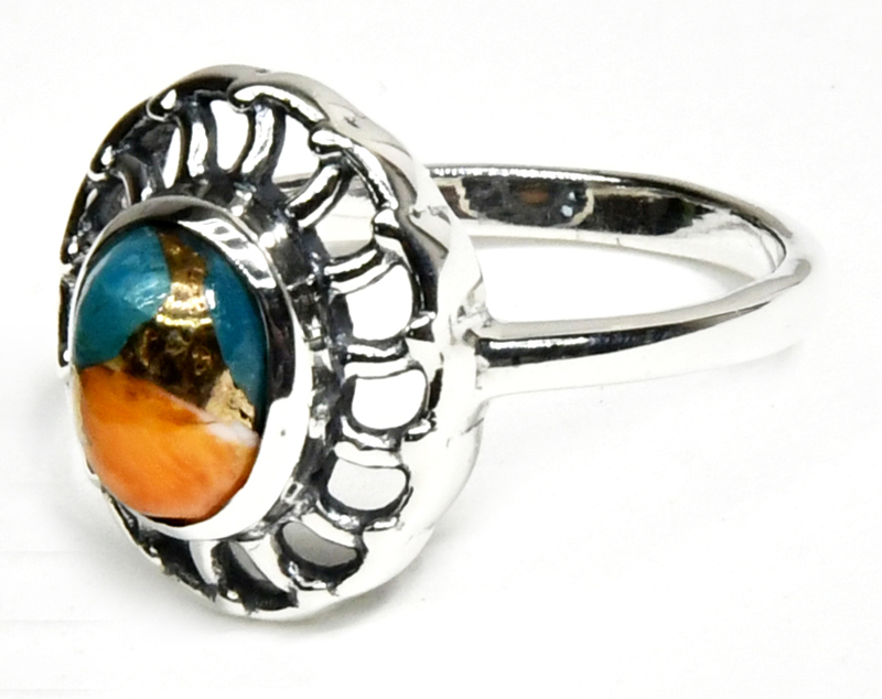 size 6 Turquoise Spiny Oyster ring (image for) size 6 Turquoise Spiny Oyster ring